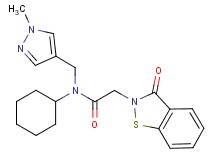 N-cyclohexyl-N-[(1-methyl-1H-pyrazol-4-yl)methyl]-2-(3-oxo-1,2-benzisothiazol-2(3H)-yl)acetamide