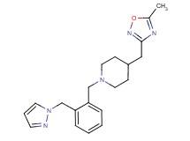 4-[(5-methyl-1,2,4-oxadiazol-3-yl)methyl]-1-[2-(1H-pyrazol-1-ylmethyl)benzyl]piperidine