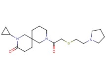 2-cyclopropyl-8-{[(2-pyrrolidin-1-ylethyl)thio]acetyl}-2,8-diazaspiro[5.5]undecan-3-one