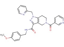N-(4-methoxybenzyl)-5-(3-pyridinylcarbonyl)-1-(2-pyridinylmethyl)-4,5,6,7-tetrahydro-1H-pyrazolo[4,3-c]pyridine-3-carboxamide