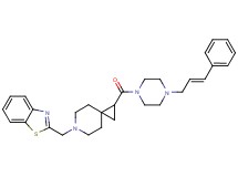 2-{[1-({4-[(2E)-3-phenyl-2-propen-1-yl]-1-piperazinyl}carbonyl)-6-azaspiro[2.5]oct-6-yl]methyl}-1,3-benzothiazole