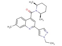 4-{[(2R*,6S*)-2,6-dimethylpiperidin-1-yl]carbonyl}-2-(1-ethyl-1H-pyrazol-4-yl)-7-methylquinoline