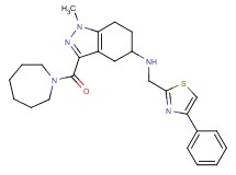 3-(1-azepanylcarbonyl)-1-methyl-N-[(4-phenyl-1,3-thiazol-2-yl)methyl]-4,5,6,7-tetrahydro-1H-indazol-5-amine