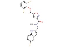 5-[(2,6-difluorophenoxy)methyl]-N-[(5-fluoro-1H-indol-2-yl)methyl]-N-methyl-3-isoxazolecarboxamide