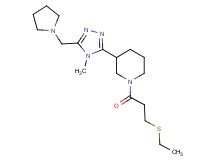 1-[3-(ethylthio)propanoyl]-3-[4-methyl-5-(pyrrolidin-1-ylmethyl)-4H-1,2,4-triazol-3-yl]piperidine