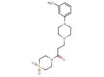 4-{3-[4-(3-methylphenyl)-1-piperazinyl]propanoyl}thiomorpholine 1,1-dioxide