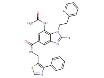 7-(acetylamino)-N-[(4-phenyl-1,3-thiazol-5-yl)methyl]-1-[2-(2-pyridinyl)ethyl]-1H-benzimidazole-5-carboxamide