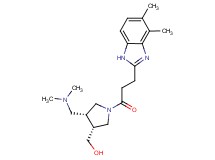 {(3R*,4R*)-4-[(dimethylamino)methyl]-1-[3-(4,5-dimethyl-1H-benzimidazol-2-yl)propanoyl]pyrrolidin-3-yl}methanol