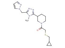 1-{[(cyclopropylmethyl)thio]acetyl}-3-[4-methyl-5-(1H-pyrazol-1-ylmethyl)-4H-1,2,4-triazol-3-yl]piperidine