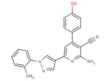2-amino-4-(4-hydroxyphenyl)-6-[1-(2-methylphenyl)-1H-pyrazol-4-yl]nicotinonitrile