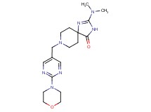 2-(dimethylamino)-8-[(2-morpholin-4-ylpyrimidin-5-yl)methyl]-1,3,8-triazaspiro[4.5]dec-1-en-4-one
