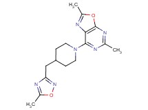 2,5-dimethyl-7-{4-[(5-methyl-1,2,4-oxadiazol-3-yl)methyl]piperidin-1-yl}[1,3]oxazolo[5,4-d]pyrimidine