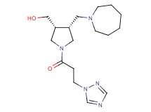{(3R*,4R*)-4-(1-azepanylmethyl)-1-[3-(1H-1,2,4-triazol-1-yl)propanoyl]-3-pyrrolidinyl}methanol