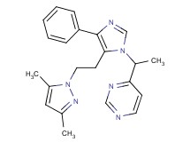 4-(1-{5-[2-(3,5-dimethyl-1H-pyrazol-1-yl)ethyl]-4-phenyl-1H-imidazol-1-yl}ethyl)pyrimidine
