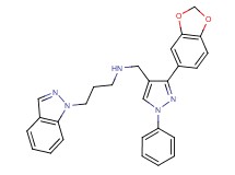N-{[3-(1,3-benzodioxol-5-yl)-1-phenyl-1H-pyrazol-4-yl]methyl}-3-(1H-indazol-1-yl)-1-propanamine