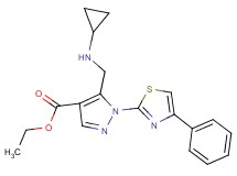 ethyl 5-[(cyclopropylamino)methyl]-1-(4-phenyl-1,3-thiazol-2-yl)-1H-pyrazole-4-carboxylate
