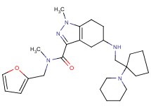 N-(2-furylmethyl)-N,1-dimethyl-5-({[1-(1-piperidinyl)cyclopentyl]methyl}amino)-4,5,6,7-tetrahydro-1H-indazole-3-carboxamide