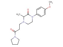 1-(4-methoxyphenyl)-3-methyl-4-[3-oxo-3-(1-pyrrolidinyl)propyl]-2-piperazinone