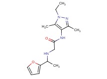 N-(1-ethyl-3,5-dimethyl-1H-pyrazol-4-yl)-2-{[1-(2-furyl)ethyl]amino}acetamide