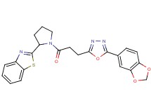 2-(1-{3-[5-(1,3-benzodioxol-5-yl)-1,3,4-oxadiazol-2-yl]propanoyl}-2-pyrrolidinyl)-1,3-benzothiazole