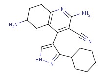 2,6-diamino-4-(3-cyclohexyl-1H-pyrazol-4-yl)-5,6,7,8-tetrahydroquinoline-3-carbonitrile
