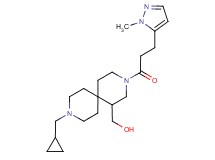 {9-(cyclopropylmethyl)-3-[3-(1-methyl-1H-pyrazol-5-yl)propanoyl]-3,9-diazaspiro[5.5]undec-1-yl}methanol