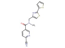 6-cyano-N-methyl-N-{[2-(2-thienyl)-1,3-thiazol-4-yl]methyl}nicotinamide