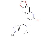 7-({cyclopropyl[(1-methyl-1H-pyrazol-4-yl)methyl]amino}methyl)[1,3]dioxolo[4,5-g]quinolin-6-ol