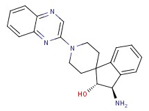 (2R*,3R*)-3-amino-1'-(2-quinoxalinyl)-2,3-dihydrospiro[indene-1,4'-piperidin]-2-ol