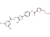 N-({2-[4-({[5-(methoxymethyl)-2-thienyl]carbonyl}amino)phenyl]-5-methyl-1,3-oxazol-4-yl}methyl)-2,6-dimethyl-4-pyrimidinecarboxamide