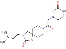 3-(3-methylbutyl)-8-[(3-oxopiperazin-1-yl)acetyl]-1-oxa-3,8-diazaspiro[4.5]decan-2-one