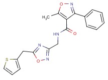 5-methyl-3-phenyl-N-{[5-(2-thienylmethyl)-1,2,4-oxadiazol-3-yl]methyl}isoxazole-4-carboxamide