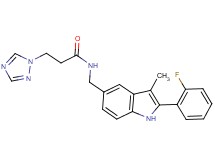 N-{[2-(2-fluorophenyl)-3-methyl-1H-indol-5-yl]methyl}-3-(1H-1,2,4-triazol-1-yl)propanamide