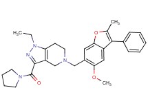 1-ethyl-5-[(5-methoxy-2-methyl-3-phenyl-1-benzofuran-6-yl)methyl]-3-(1-pyrrolidinylcarbonyl)-4,5,6,7-tetrahydro-1H-pyrazolo[4,3-c]pyridine