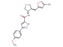 3-(4-methoxyphenyl)-N-{(3R*,4S*)-4-[(3-methylisoxazol-5-yl)methyl]tetrahydrofuran-3-yl}-1H-pyrazole-5-carboxamide