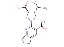 (3S*,4S*)-1-[3-(aminocarbonyl)-6,7-dihydro-5H-cyclopenta[b]pyridin-2-yl]-4-isopropyl-3-pyrrolidinecarboxylic acid