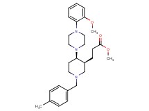methyl 3-[(3S*,4R*)-4-[4-(2-methoxyphenyl)-1-piperazinyl]-1-(4-methylbenzyl)-3-piperidinyl]propanoate