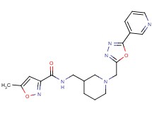 5-methyl-N-({1-[(5-pyridin-3-yl-1,3,4-oxadiazol-2-yl)methyl]piperidin-3-yl}methyl)isoxazole-3-carboxamide