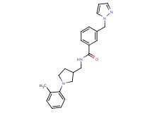 N-{[1-(2-methylphenyl)-3-pyrrolidinyl]methyl}-3-(1H-pyrazol-1-ylmethyl)benzamide