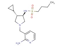 N-{rel-(3R,4S)-1-[(2-amino-3-pyridinyl)methyl]-4-cyclopropyl-3-pyrrolidinyl}-1-butanesulfonamide dihydrochloride