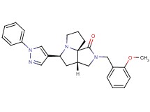 (3aS*,5S*,9aS*)-2-(2-methoxybenzyl)-5-(1-phenyl-1H-pyrazol-4-yl)hexahydro-7H-pyrrolo[3,4-g]pyrrolizin-1(2H)-one