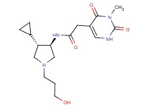 N-[rel-(3R,4S)-4-cyclopropyl-1-(3-hydroxypropyl)-3-pyrrolidinyl]-2-(3-methyl-2,4-dioxo-1,2,3,4-tetrahydro-5-pyrimidinyl)acetamide hydrochloride