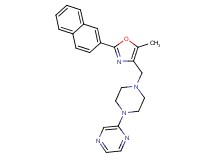 2-(4-{[5-methyl-2-(2-naphthyl)-1,3-oxazol-4-yl]methyl}-1-piperazinyl)pyrazine