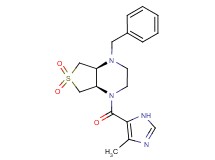 (4aR*,7aS*)-1-benzyl-4-[(4-methyl-1H-imidazol-5-yl)carbonyl]octahydrothieno[3,4-b]pyrazine 6,6-dioxide