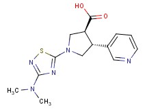 (3S*,4R*)-1-[3-(dimethylamino)-1,2,4-thiadiazol-5-yl]-4-pyridin-3-ylpyrrolidine-3-carboxylic acid