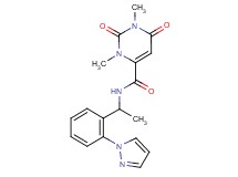 1,3-dimethyl-2,6-dioxo-N-{1-[2-(1H-pyrazol-1-yl)phenyl]ethyl}-1,2,3,6-tetrahydropyrimidine-4-carboxamide