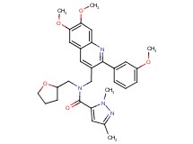 N-{[6,7-dimethoxy-2-(3-methoxyphenyl)-3-quinolinyl]methyl}-1,3-dimethyl-N-(tetrahydro-2-furanylmethyl)-1H-pyrazole-5-carboxamide