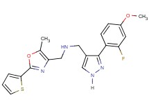 1-[3-(2-fluoro-4-methoxyphenyl)-1H-pyrazol-4-yl]-N-{[5-methyl-2-(2-thienyl)-1,3-oxazol-4-yl]methyl}methanamine
