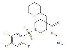 ethyl 4-(tetrahydro-2H-pyran-2-ylmethyl)-1-[(2,4,5-trifluorophenyl)sulfonyl]-4-piperidinecarboxylate