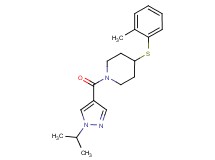 1-[(1-isopropyl-1H-pyrazol-4-yl)carbonyl]-4-[(2-methylphenyl)thio]piperidine
